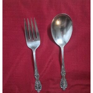 Wm Rogers 9" Serving Spoon &‎ Meat Fork  Extra Plate Original Vintage